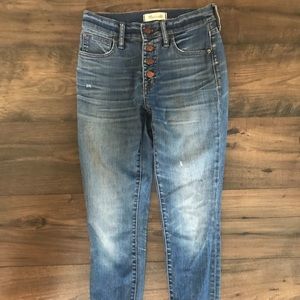 Madewell button front skinny jeans
